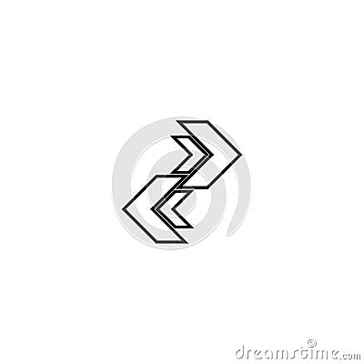 Right and left linear arrows icon. Double reverse arrow, replace icon Vector Illustration