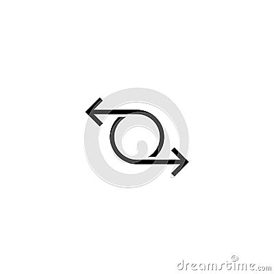 Right and left linear arrows icon. Double reverse arrow, replace icon Vector Illustration