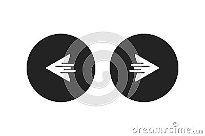 Right left or next back icon. Arrows right or left. Vector Vector Illustration