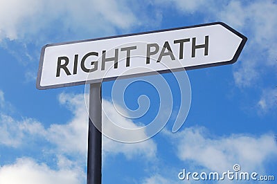 Right path sign Stock Photo