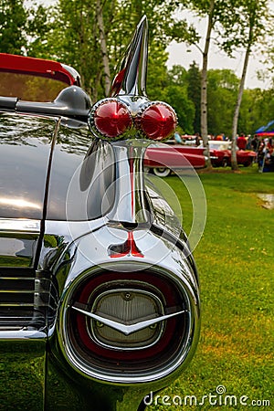 Back End Vintage Cadillac Tail Fin Editorial Stock Photo