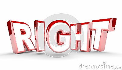 Right Red Word Letters Correct Accuracy Stock Photo