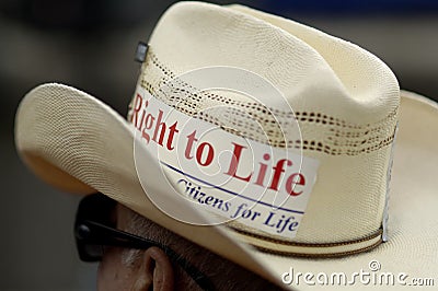 Right To Life on Cowboy Hat Editorial Stock Photo