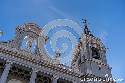 Church keep and bell right tower Stock Photo