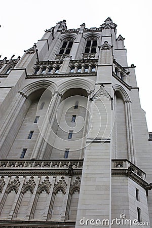 Right tower of the Washington National Cathedral in Washington, D.C Stock Photo