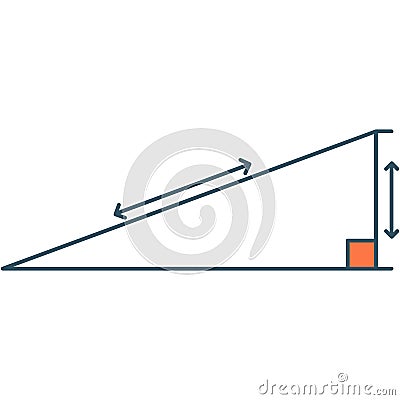 Right triangle vector geometry science flat icon Vector Illustration