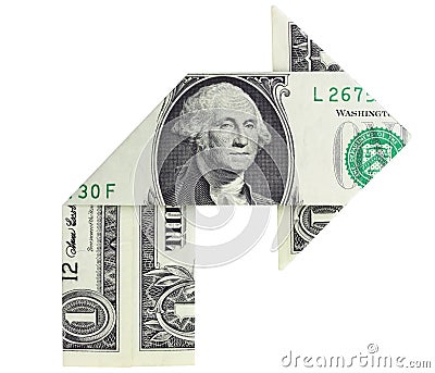 Right Turn Dollar Bill Stock Photo