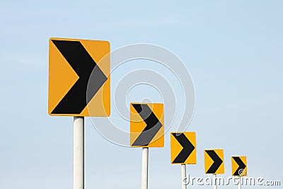 Right turn sign Stock Photo