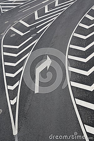 Right turn traffic signs Stock Photo