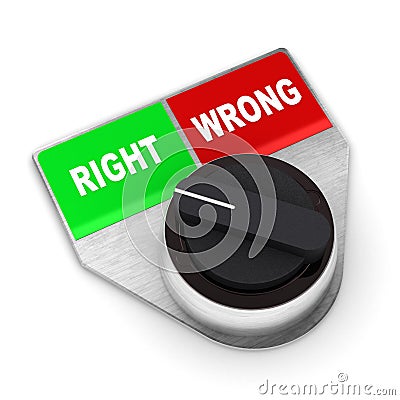 Right Vs Wrong Concept Switch Stock Photo