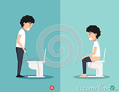 The right way to pee Vector Illustration