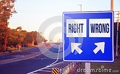 Right or Wrong choices, decision, option. Stock Photo