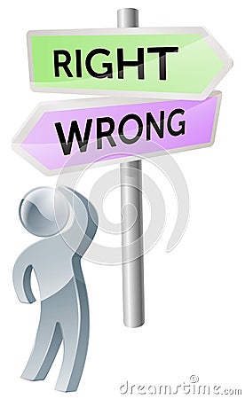 Right or Wrong decision Vector Illustration