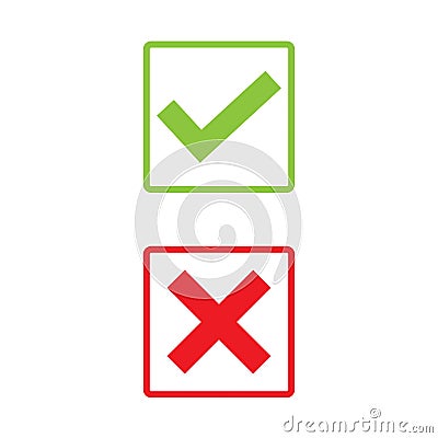Right and Wrong icon Vector Illustration