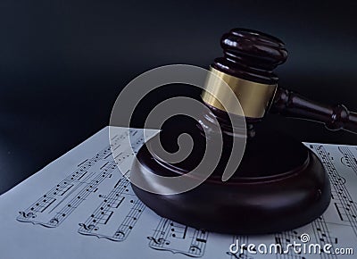 Rights of performers and composers and court infringement Stock Photo