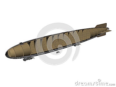 Rigid airship. Layout. Stock Photo