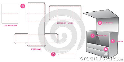 Rigid Flip Top Box Die Cut Template Cartoon Vector | CartoonDealer.com