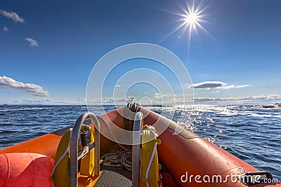 Rigid inflatable boat Stock Photo