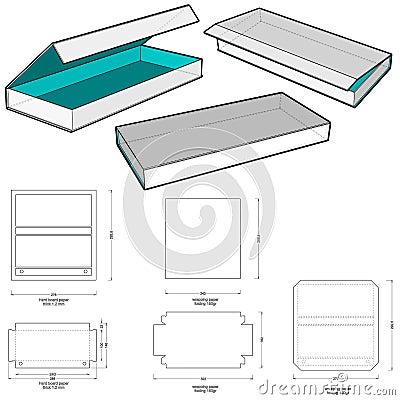 Rigid Magnet Box Template Vector Illustration