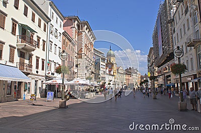 Rijeka, Old city street view, Croatia, Balkans, Europe Editorial Stock Photo