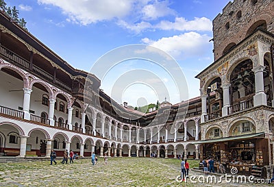 Rila Monastery in Bulgaria dedicated to Saint Ivan Rilski Editorial Stock Photo