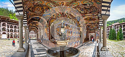 Rila Monastery in Bulgaria dedicated to Saint Ivan Rilski Editorial Stock Photo