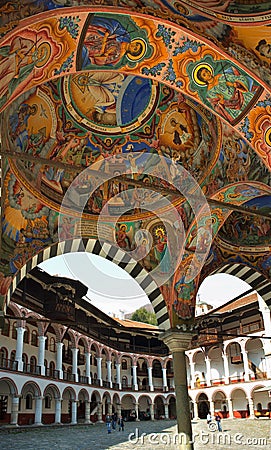 Rila monastery, mural paintings Stock Photo