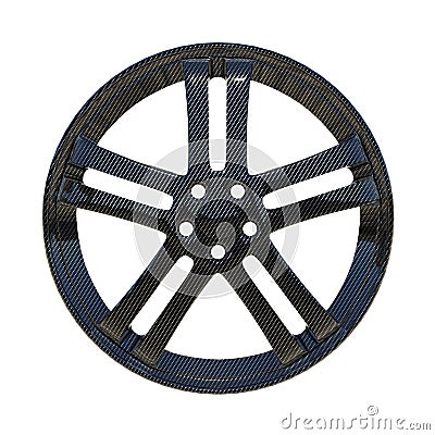 Rim 3d rendering in carbon fiber Stock Photo