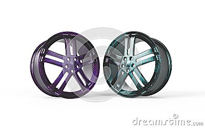 Rim 3d rendering carbon fiber Stock Photo