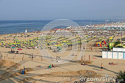 Rimini beach Adriatic sea Italy Editorial Stock Photo