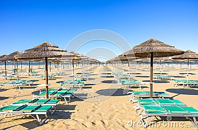 Rimini beach,Italy Stock Photo