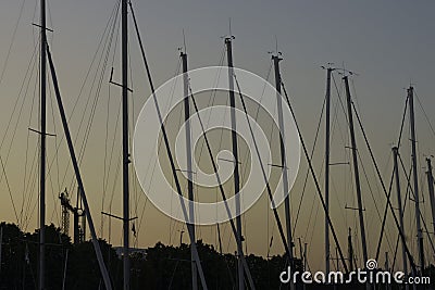 Rimini: the harbor by night Stock Photo