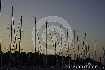 Rimini: the harbor by night Stock Photo