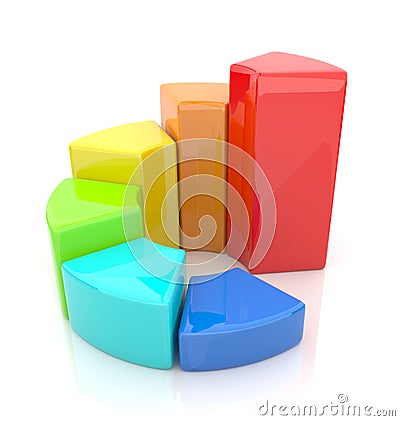 Ring chart. Business diagram 3D. Icon on white Stock Photo