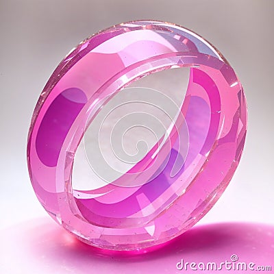 The ring circle is pink with a clear jelly texture Stock Photo