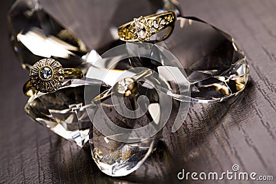 Ring -Diamonds background Stock Photo