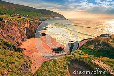 Ring of Dingle Peninsula Kerry Ireland Cumenoole beach sharp stones Slea Head landscape Stock Photo