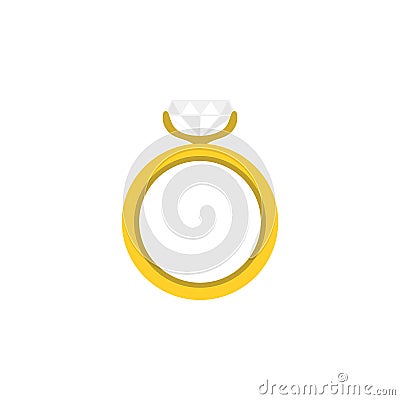 Ring Flat Icon. Engagement Vector Element Can Be Used For Ring, Wedding, Engagement Design Concept. Vector Illustration
