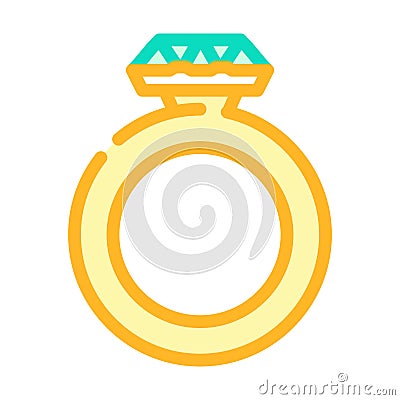 ring jewelry color icon vector illustration Cartoon Illustration