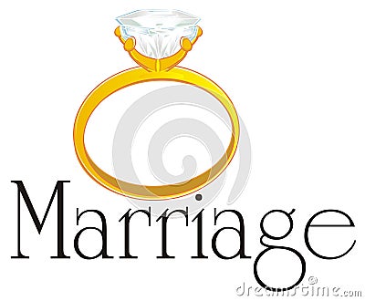 Ring and large black word Stock Photo