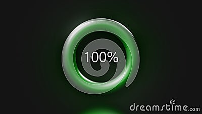 Ring with loading percent charge. Motion. Loading percentages of charging or process on device. Background with the Stock Photo