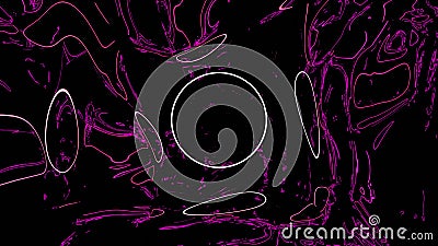 Ring with moving distorted space. Design. Glowing ring with moving distorted space. Mirror space around neon ring is Stock Photo