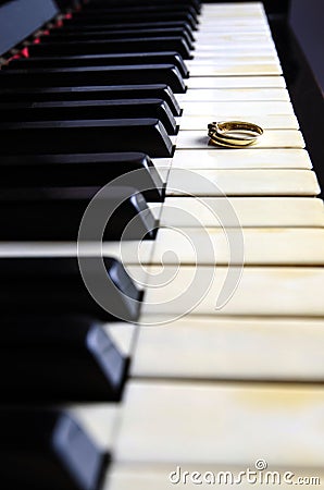 Ring on a piano Stock Photo