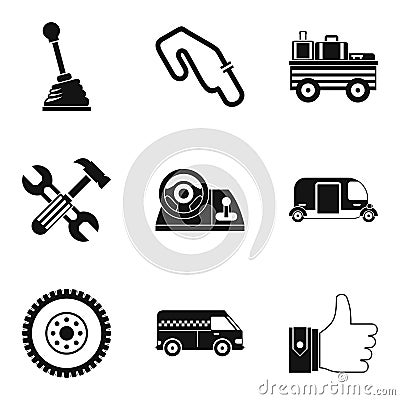 Ring race icons set, simple style Vector Illustration