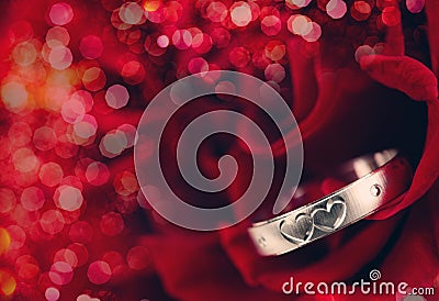 Ring and Rose. Stock Photo