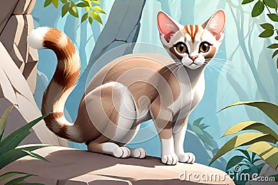 Ring Tailed Cat animal illustration Cartoon Illustration