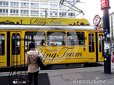 Ring Tram old and traditional transport in Vienna Editorial Stock Photo