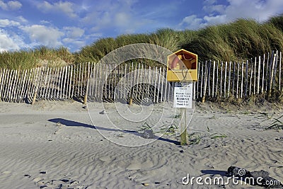 Ringbuoy on the beach Stock Photo