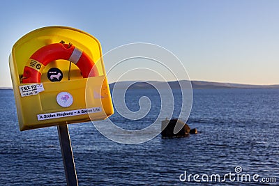 Ringbuoy at Salthill, Galway, Ireland Editorial Stock Photo