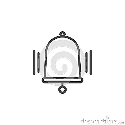 Ringing bell line icon Vector Illustration